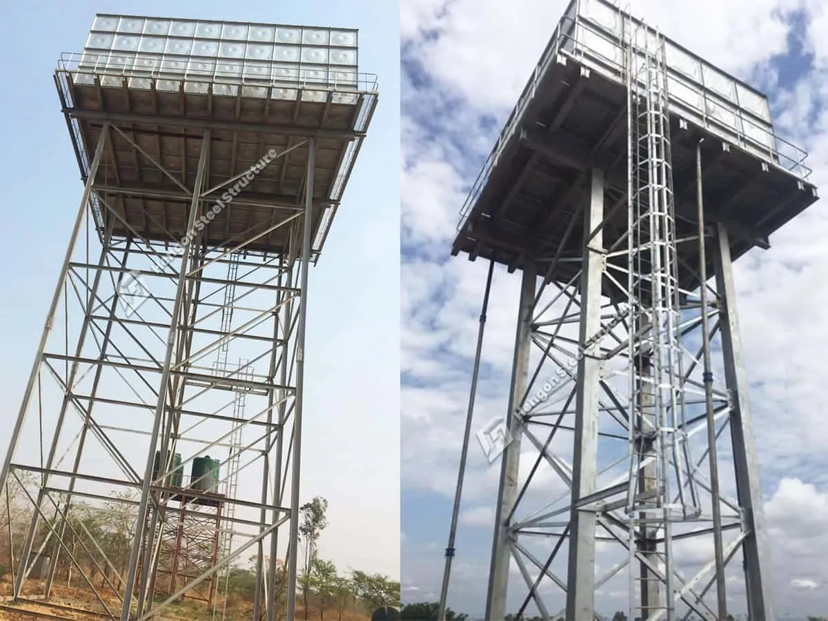 Elevated steel tank tower
